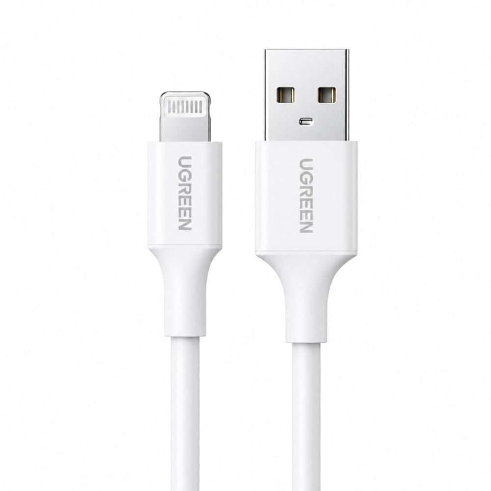 Cable USB-A a Lightning Ugreen US155 MFi 2.4A 1M Carga Rapida iPhone Blanco