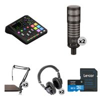 Rode RODECaster Duo Kit de Podcasting para 2 Personas con 2 Micrófonos Limelight 512, Bra
