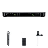 Shure BLX1288/SM58 Sistema Inalámbrico Doble Canal con Micrófono Lavalier y de Mano H9: