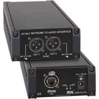 RDL AV-NL2 Convertidor D/A Estéreo Dante con Salidas XLR Balanceadas, 24-Bit/96 kHz, Alim