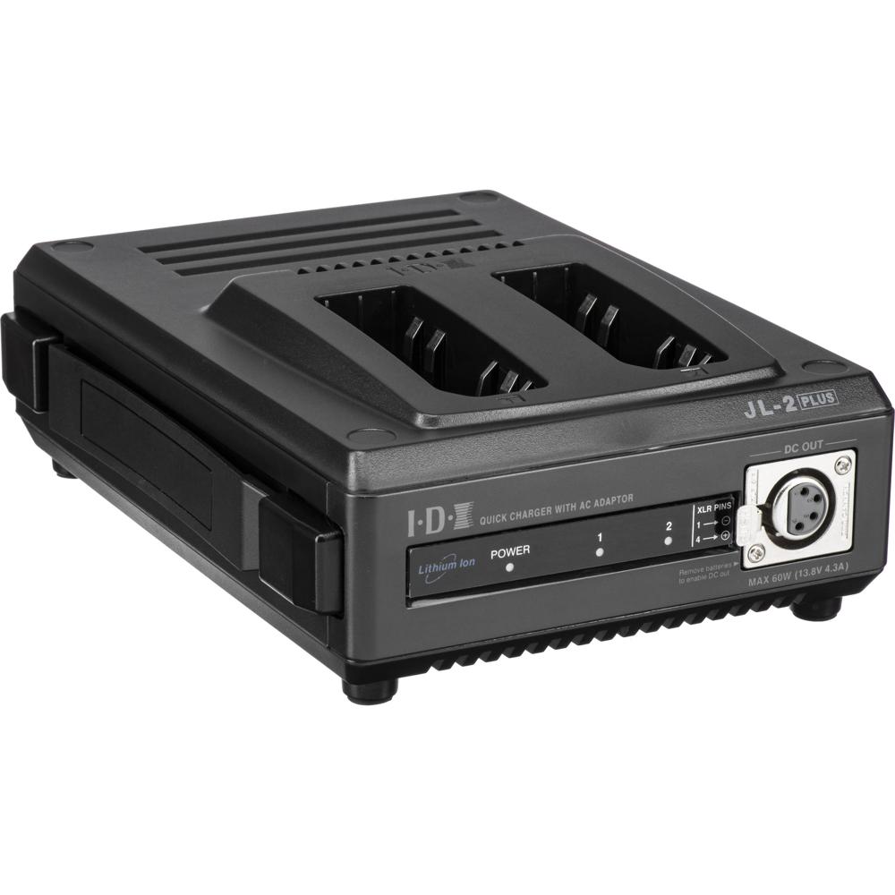 IDX System Technology Cargador Rápido JL-2PLUS para Baterías NP-Style con Fuente de Pode