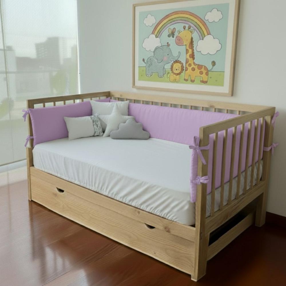 PROTECTORES LATERALES PARACHOQUES TALLA MONTESSORI 1.5 PLAZAS DISEÑO LILA