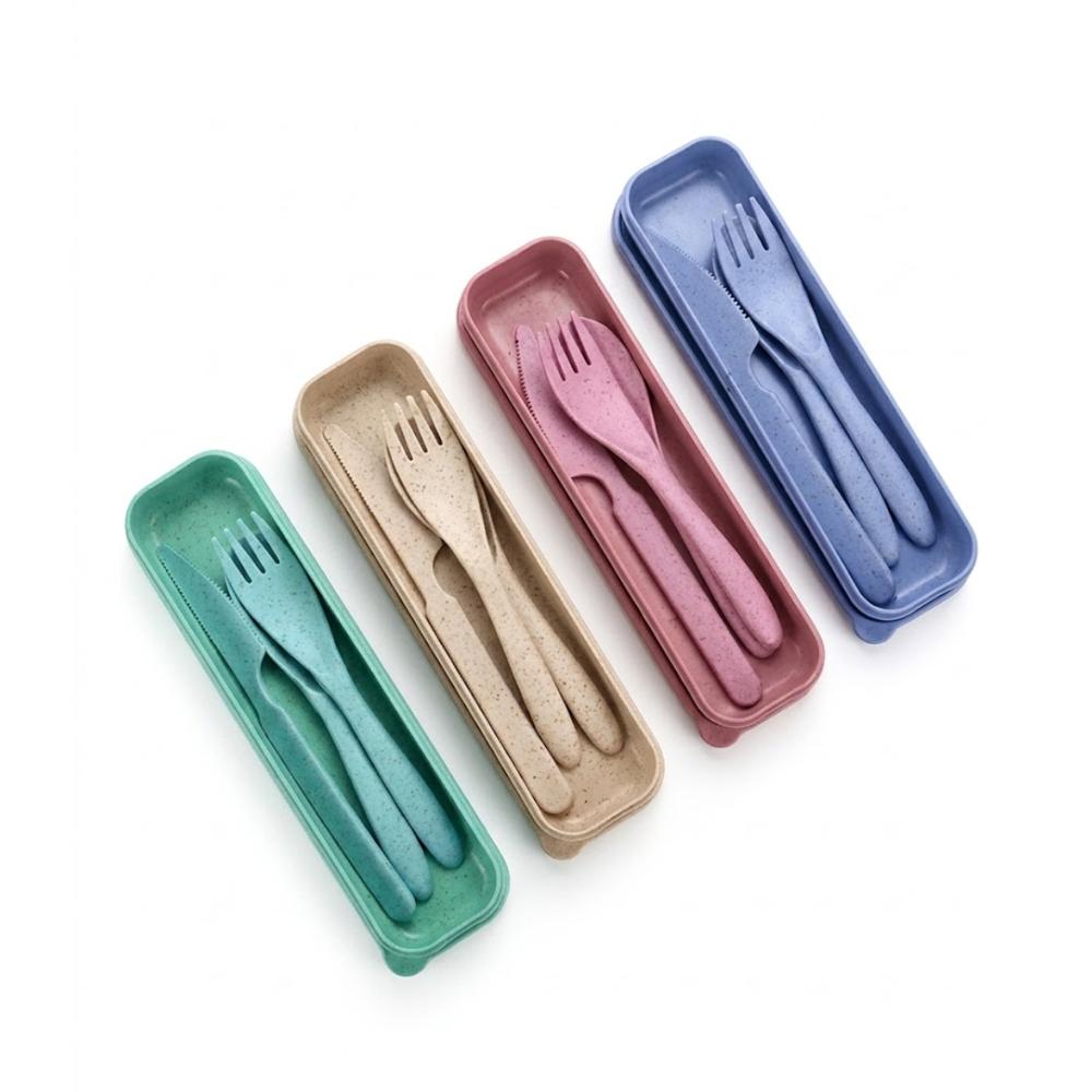 Set Cubiertos Portátil Con Estuche Color Surtido
