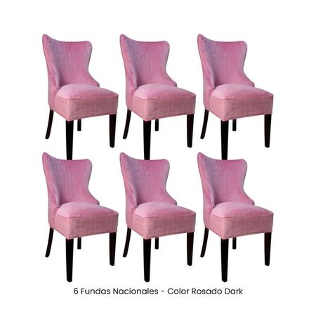 6 Fundas Nacionales de Terciopelo para Silla Princesa - Rosado Dark Rosado