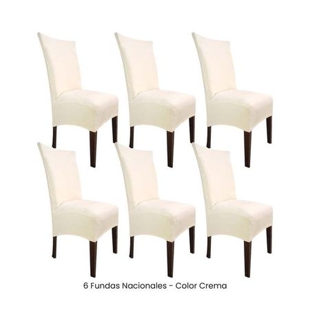 6 Fundas Nacionales de Terciopelo para Silla Recta - Crema Crema