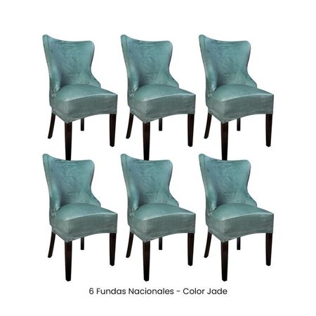 6 Fundas Nacionales de Terciopelo para Silla Princesa - Jade Verde Jade