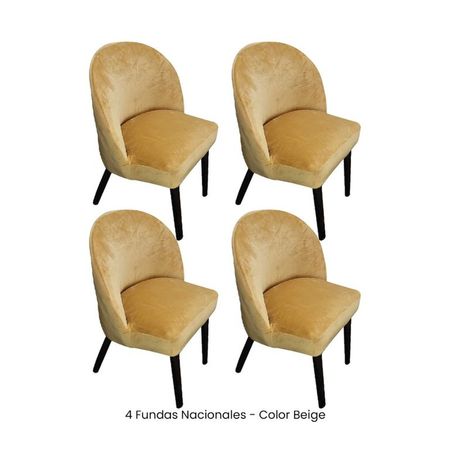 4 Fundas Nacionales de Terciopelo para Silla Vintage Curva - Camel Camel