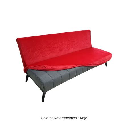 Funda de Futón en tela de terciopelo nacional - Rojo Rojo