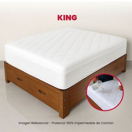 Protector de Colchón 100% impermeable - King Blanco