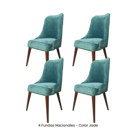 4 Fundas Nacionales de Terciopelo para Silla Brazo - Jade Verde Jade