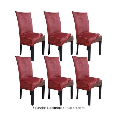 6 Fundas Nacionales de Terciopelo para Silla Recta - Lacre Naranja
