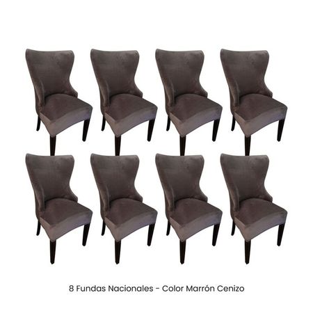 8 Fundas Nacionales de Terciopelo para Silla Princesa - Marrón Cenizo Marrón