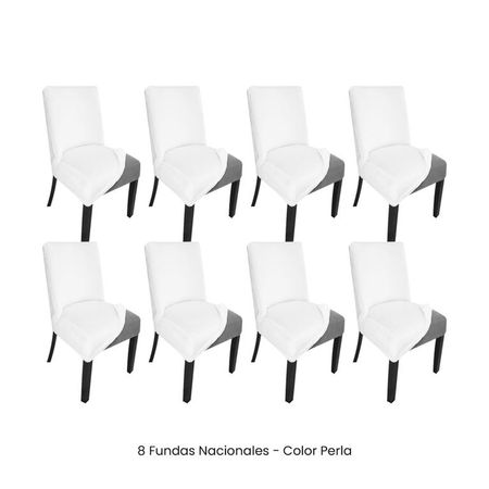 8 Fundas Nacionales de Terciopelo para Silla Butaca Curva - Perla Perla