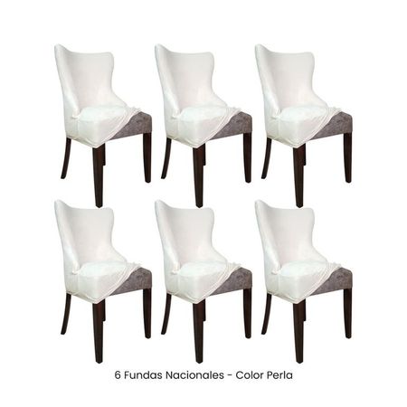 6 Fundas Nacionales de Terciopelo para Silla Princesa - Perla Perla
