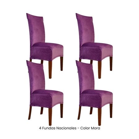 4 Fundas Nacionales de Terciopelo para Silla Recta - Mora Mora