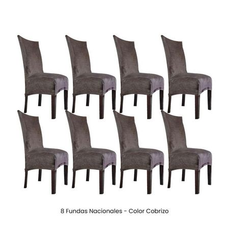 8 Fundas Nacionales de Terciopelo para Silla Recta - Cobrizo Cobrizo