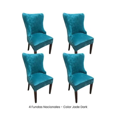 4 Fundas Nacionales de Terciopelo para Silla Princesa - Jade Dark Verde Jade