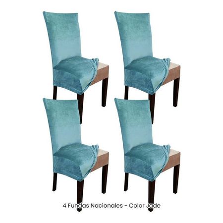 4 Fundas Nacionales de Terciopelo para Silla Recta - Jade Jade