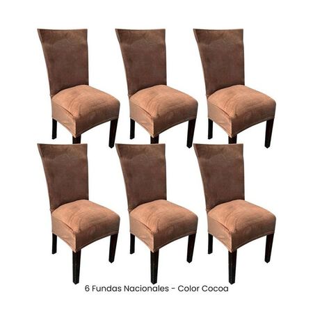 6 Fundas Nacionales de Terciopelo para Silla Recta - Cocoa Capuccino