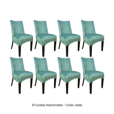 8 Fundas Nacionales de Terciopelo para Silla Butaca Curva - Jade Verde Jade