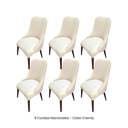 6 Fundas Nacionales de Terciopelo para Silla Brazo - Crema Crema