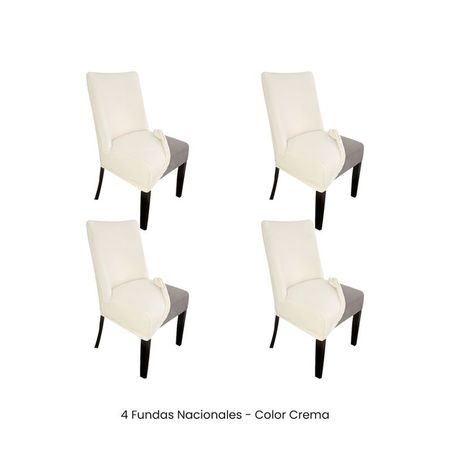 4 Fundas Nacionales de Terciopelo para Silla Butaca Curva - Crema Crema