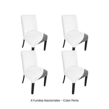 4 Fundas Nacionales de Terciopelo para Silla Butaca Curva - Perla Perla