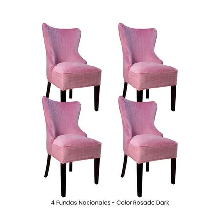 4 Fundas Nacionales de Terciopelo para Silla Princesa - Rosado Dark Rosado