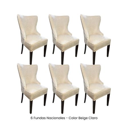 6 Fundas Nacionales de Terciopelo para Silla Princesa - Beige Claro Beige
