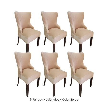 6 Fundas Nacionales de Terciopelo para Silla Princesa - Beige Beige