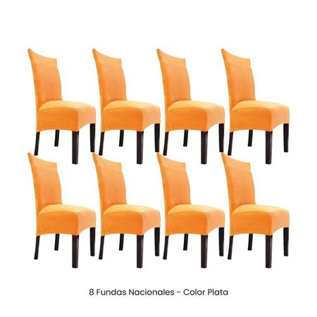 8 Fundas Nacionales de Terciopelo para Silla Recta - Oro Satinado Oro