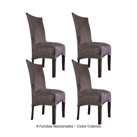 4 Fundas Nacionales de Terciopelo para Silla Recta - Cobrizo Cobrizo