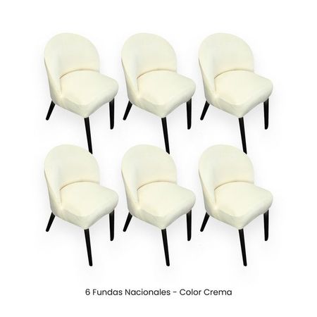 6 Fundas Nacionales de Terciopelo para Silla Vintage Curva - Crema Crema