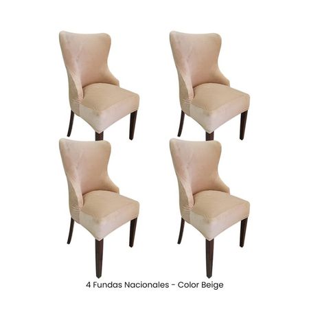4 Fundas Nacionales de Terciopelo para Silla Princesa - Beige Beige
