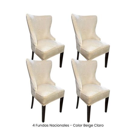 4 Fundas Nacionales de Terciopelo para Silla Princesa - Beige Claro Crema