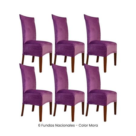 6 Fundas Nacionales de Terciopelo para Silla Recta - Mora Mora