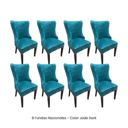 8 Fundas Nacionales de Terciopelo para Silla Princesa - Jade Dark Verde Jade