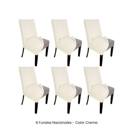 6 Fundas Nacionales de Terciopelo para Silla Butaca Curva - Crema Crema