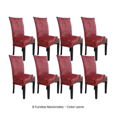 8 Fundas Nacionales de Terciopelo para Silla Recta - Lacre Naranja