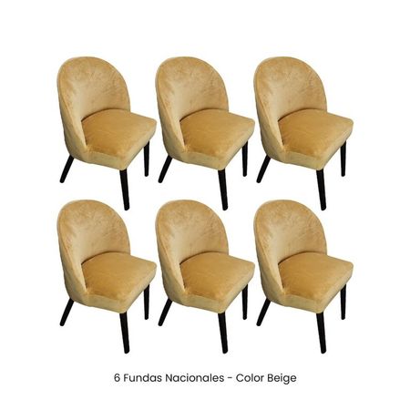 6 Fundas Nacionales de Terciopelo para Silla Vintage Curva - Camel Camel