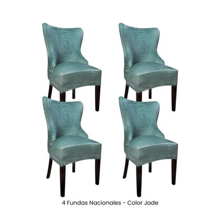 4 Fundas Nacionales de Terciopelo para Silla Princesa - Jade Verde Jade