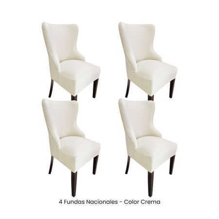 4 Fundas Nacionales de Terciopelo para Silla Princesa - Crema Crema
