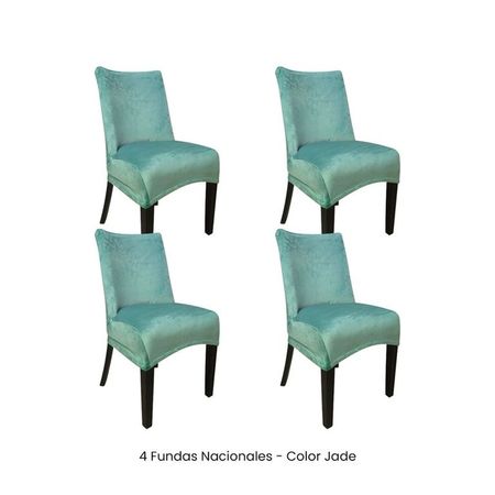 4 Fundas Nacionales de Terciopelo para Silla Butaca Curva - Jade Verde Jade