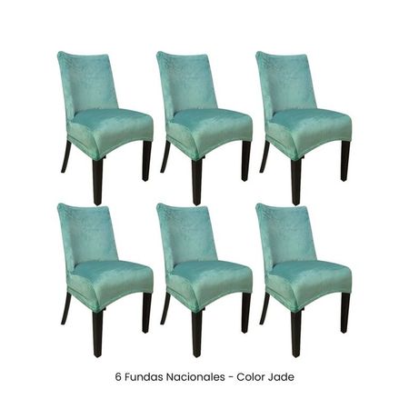 6 Fundas Nacionales de Terciopelo para Silla Butaca Curva - Jade Verde Jade