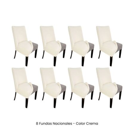 8 Fundas Nacionales de Terciopelo para Silla Butaca Curva - Crema Crema