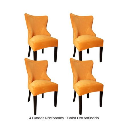 4 Fundas Nacionales de Terciopelo para Silla Princesa - Oro Satinado Oro