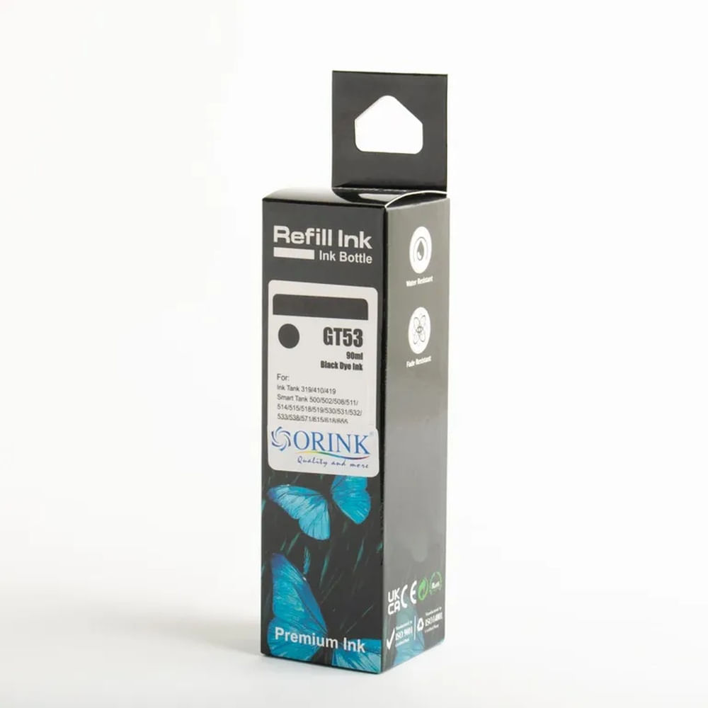Tinta Compatible Orink GT 53 Black 90 ml para HP