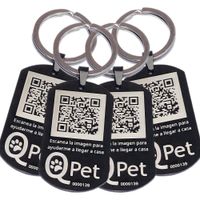 PACK x4 Placa QR Inteligente QPET Perros- Identificacion. Historial Medico. Alerta por Extravio 24-7
