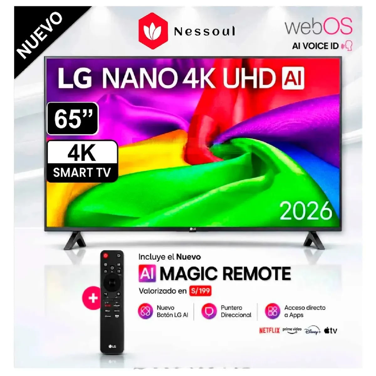 Televisor LG 65 Nano AI Smart TV 4K UHD 65NU800BPSB 2026