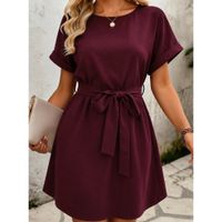 Vestido Lazo Clásico Guinda